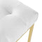 Modway EEI-3743-GLD-WHI Privy Gold Stainless Steel Upholstered Fabric Dining Accent Chair, White