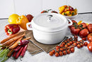 STAUB Cast Iron Dutch Oven 4-qt Round Cocotte, Made in France, Serves 3-4, White