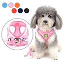 ZUNEA Small Dog Harness and Lead Set No Pull Puppy Vest Harnesses Adjustable Reflective Soft Mesh Step-in Pet Cat Harness Escape Proof for Walking, Bright Colors for Dogs Girl Boy Pink XS