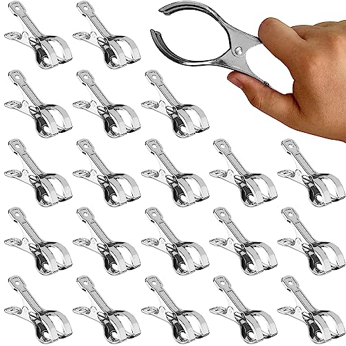 4.5 Inch Stainless Steel Swimming Pool Cover Clips for Above Ground Pools Cover Clips Clamps Heavy Metal Wind Guard Swimming Pool Cover Attachment Clips Kit (40)