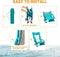 KingCamp Low Sling Beach Camping Concert Folding Chair, Low and High Mesh Back Two Versions (Cyan-High Back-2 Pack)