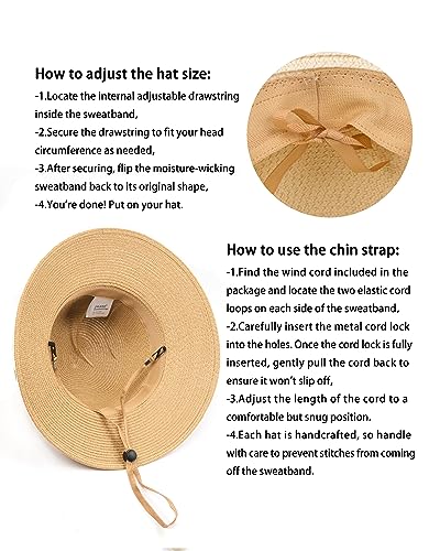 Zylioo Panama Hat Small Head Straw Sun Hat Small Sizes Small Wide Brim Straw Hat UV Summer Hat Holiday Beach Hat Size S, Bow khaki, X-Small-Small