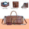 Leather Duffle Bags Large 24 Inch Square Duffel Travel Gym Sports Overnight Weekender Leather Bag for Men and Women by KPL