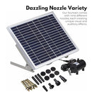 Noveden Solar Water Pond Water Fountain, 15W Solar Panel, Adjustable Flow, Efficient, Easy Setup and Maintenance, Versatile Garden Decor, 36 x 34cm