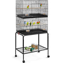 Yaheetech 65-inch Flight Bird Cages for Lovebirds Canaries Parrots Parakeets Budgies Finches Cockatiels Conures with Detachable Rolling Stand, Black