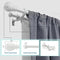 Lwiiom Double Curtain Rods with Aluminum Bouquet Brackets and Round Finials,Matte White Curtain Rods for Windows 72 to 144 inch,1-Inches Front and 5/8 Inches Back Double Window Drapery Rod for