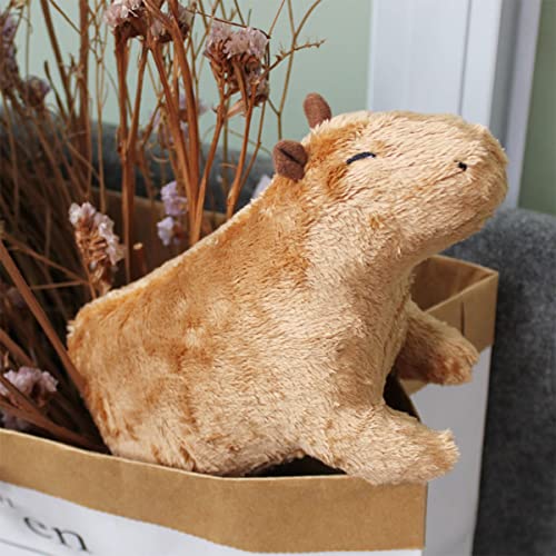 Capybara Rodent Plush Toy, Cute Cartoon Capybara Stuffed Animal, Heal Your Mood, Super Soft Brown Plush Doll Toy Figure, Wild Animals Crawling Plushie Toys for Kids Adult Lovers (Brown)
