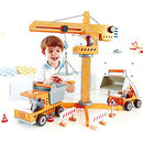 10pc Hape Crane Lift Construction Vehicle Play Set Wood Toy Kids/Toddler 3y+ ORG