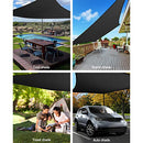 Instahut Shade Sail 5x7m Rectangle Heavy Duty Sun 280GSM 98% Black Shade Cloth