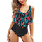 YNIQUE 2 Piece Bathing Suits Tummy Control Swimsuits for Women Top Ruffle Swimwear with High Waisted Bottom Tankini Bikini Set