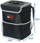 EPAuto Waterproof Car Trash Can with Lid and Storage Pockets, Black