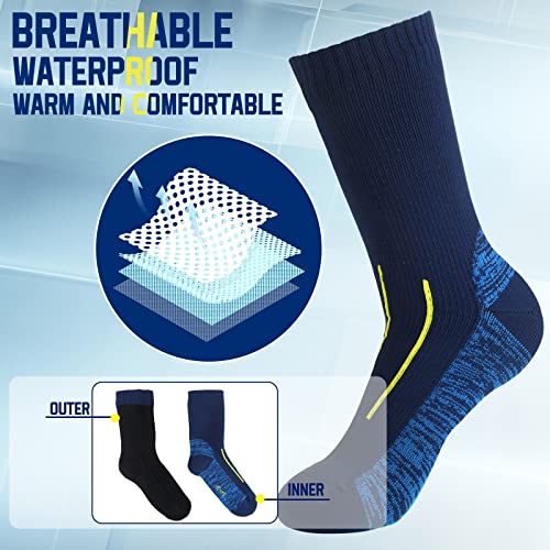 3 Pairs Unisex Waterproof Socks Breathable Knit Socks for Men Women Socks for Hiking Wading Trail Running Skiing 3 Colors, Multicolor, Medium