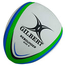 (Size 5, White/Blue/Green) - Rebounder Match Weight Training Rugby Ball - White/Green/Blue