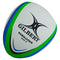 (Size 5, White/Blue/Green) - Rebounder Match Weight Training Rugby Ball - White/Green/Blue