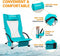 KingCamp Low Sling Beach Camping Concert Folding Chair, Low and High Mesh Back Two Versions (Cyan-High Back-2 Pack)