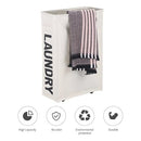 Large Foldable Laundry Washing Clothes Storage Bag Hamper Basket Bin Organiser, Durable 600D Oxford Cloth Hamper, Slim Design, Mesh Drawstring Top, 15.4x7.3x22.8 inch