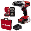 Einhell Power X-Change 18V, 44Nm Cordless Combi Drill | 3-in-1 Brushless Drill, Impact Drill and Screwdriver | TE-CD 18/2 Li-i +22 pc Kit With 2.5Ah Battery, Fast Charger And Storage Case