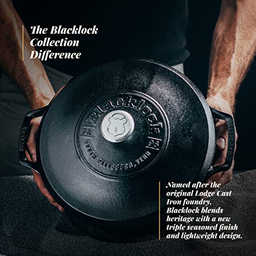 Lodge Blacklock Dutch Oven 5.5 Quart Cast Iron Dutch Oven, Black, BL02DO