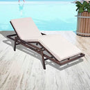 vidaXL Sun Lounger with Cushion Outdoor Wicker Garden Patio Backyard Chaise Lounge Sunbed Daybed Sofa Seating Furniture Poly Rattan Brown