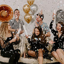 Silver Confetti Poppers 4 Pack | Confetti Cannon Party Poppers Confetti Shooter for Events Birthday Celebration | Bulk Streamer Blaster Cannon Star Launcher | Large Prank Package Gun Tube Stick