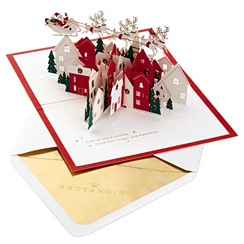 Hallmark Signature Paper Wonder Pop Up Christmas Card (Santa and His Reindeer)