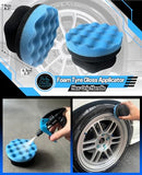 Sudz Budz® Deluxe Wheel Cleaning Set of 6 | No-Scratch, Bendable, Rim Washing Brushes Long/Short, Car Detailing and Tyre Brush, Shine Applicator, Plush Drying Towel. Easy Reach Kit to Detail Wheels