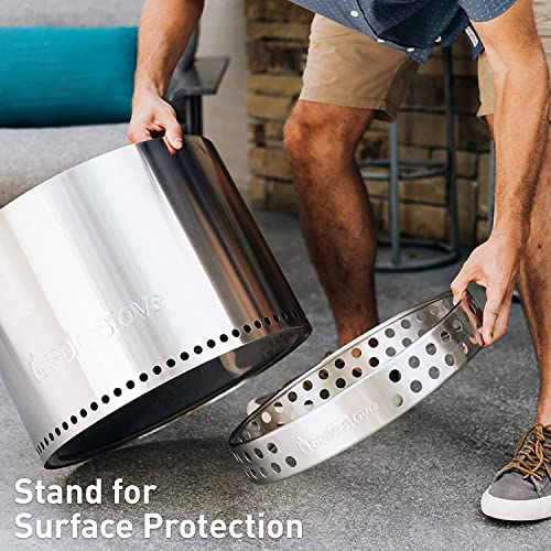 Solo Stove Bonfire 2.0 with Stand, Smokeless Fire Pit | Wood Burning Fireplaces w/Removable Ash Pan, Portable Outdoor Firepit - for Camping, Stainless Steel, H: 42.5 cm x Dia: 49.5 cm, 11.3 kg