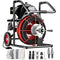 VEVOR 100FT x 1/2 Inch Drain Cleaning Machine, 550W Sewer Snake Auger Cleaner with 4 Cutters & Air-Activated Foot Switch for 1" to 4" Pipes, Black, Red