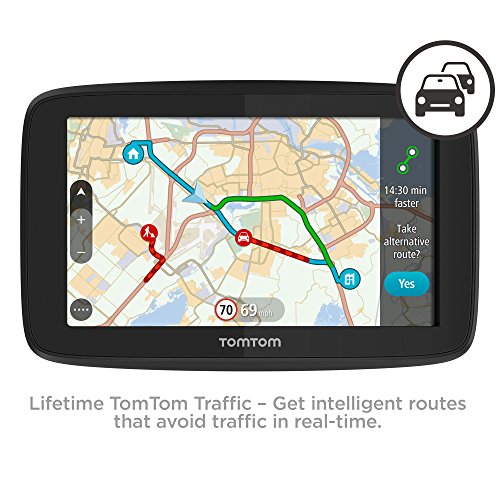 TomTom Car Sat Nav GO 520, 5 Inch with Handsfree Calling, Siri, Google Now, Updates via WiFi, Lifetime Traffic via Smartphone and World Maps, Smartphone Messages, Capacitive Screen, Black, Grey