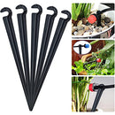 GIRAFEDA 100 PCS Irrigation Drip Support Stakes 1/4 Inch Tubing Hose Holder Plastic Ground Securing Pegs C Shape Irrigation Support Stakes for 4/7 Tubing Hose Flower Beds Vegetable Herb Garden 4mm