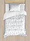 Ambesonne Winter Duvet Cover Set Twin Size, Pattern with Ornate Snowflake Motifs and Dots Retro Christmas Inspired Repetitive, Decorative 2 Piece Bedding Set with 1 Pillow Sham,