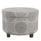 Homepop Home Decor | Upholstered Round Storage Ottoman | Ottoman with Storage for Living Room & Bedroom (Grey Medallion) 24.0 In. X 24.0 In. X 17.0 In.