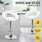 ALFORDSON Bar Stool 2X Swivel Ovadia Kitchen Barstools with 53.5-74.5cm Seat Height Adjustable Gas Lift Leather Counter Dining Chairs with Footrest & Floor Protector in White