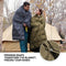 KingCamp Queen Size Camping Blanket, Packable Lightweight Down Alternative Puffy Blanket, Wearable Warm Compact Alternative Water-Resistant Blanket for Travel, Outdoor, Backpacking, Stadium, Olive