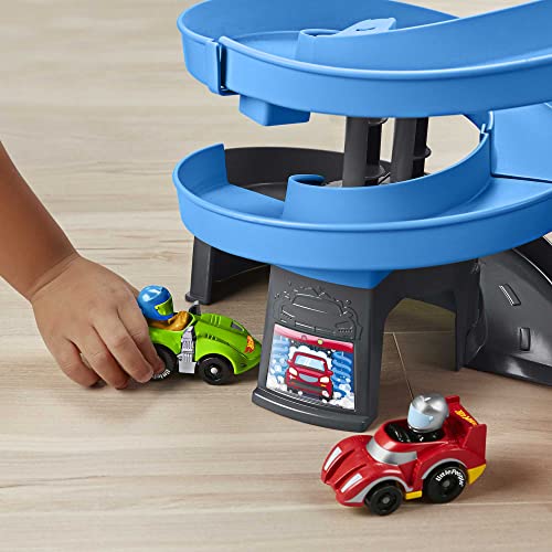 Fisher-Price Little People Toddler Playset, Hot Wheels Racing Loops Tower, Spiral Racetrack with Stunt Ramp and Sounds