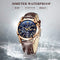 LIGE Men's Watches Elegant Luxury Analog Quartz 3ATM Waterproof Chronograph Watch for Male Fashion Casual Brown Leather Round Blue Dial Calendar Business Gents Dress Wristwatch