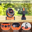 𝟮𝟬𝟬𝟬𝟬𝗺𝗔𝗵 Camping Fan Battery Powered Fan with LED Lantern, Portable Camping Fan for tents, 8H Timer & 270°Osicllating Fan Rechargeable Battery Operated Fan, USB Desk Fan Beach Fan with Hook