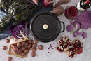 STAUB Cast Iron Dutch Oven 4-qt Round Cocotte, Made in France, Serves 3-4, Matte Black