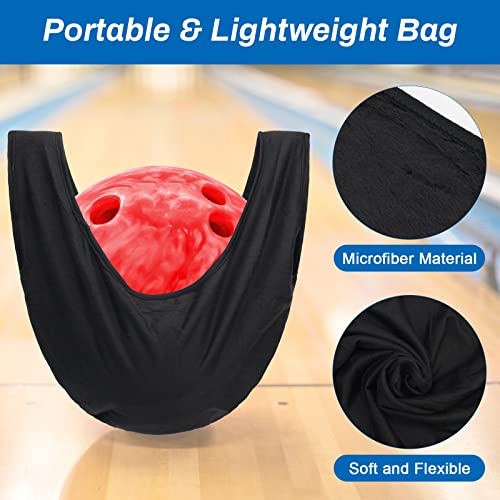 Anglekai 2+2 Bowling Seesaw Bag/Bowling Ball Towel, 10" x 8" Bowling Shammy Pad Shammy Bowling Towel with Easy Grip Dots, Non-Slip Bowling Polisher Bag for Clean/Storage Bowling Ball Towel