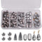 106pcs Fishing Sinker Weights Kit Assorted Bass Casting Split Sinkers Freshwater Saltwater Accessories with Tackle Box