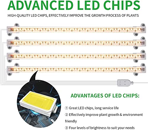USB LED Grow Light Plant Full Spectrum Dimmable Indoor Flower Indoor Strip Lamp (30CM/168LED(4X Strip))