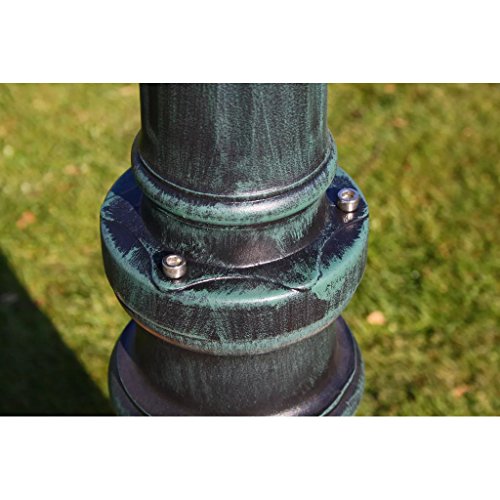 vidaXL Garden Light Post Outdoor Patio Backyard Pathway Walkway Lantern Lamp Decorative Lighting 3-arms 215 cm Dark Green/Black Aluminium