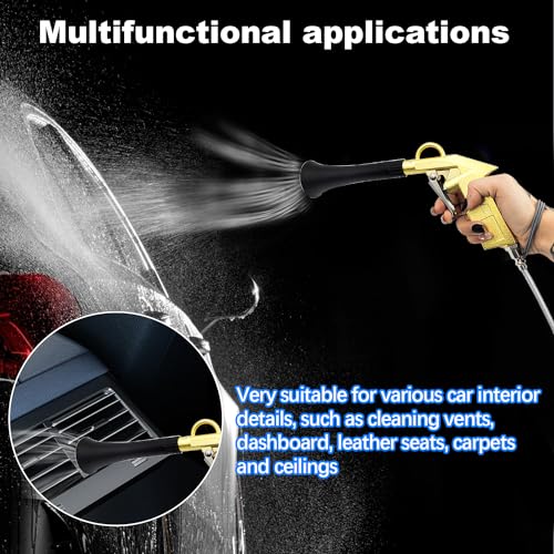 ZPSNDP Car Cleaning Gun Kit, Interior Car Detailing Tools with Nozzle and Dusting Brush, Air Blower for Car Detailing, Car Detailing Air Gun, Air Blower Gun for Car Dry Cleaning (1)