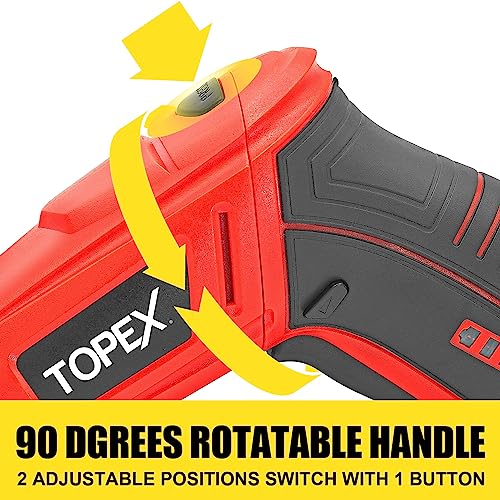 TOPEX 82 Piece Electric Screwdriver Set 4v Max Cordless Screwdriver Set CRV Screw Bits