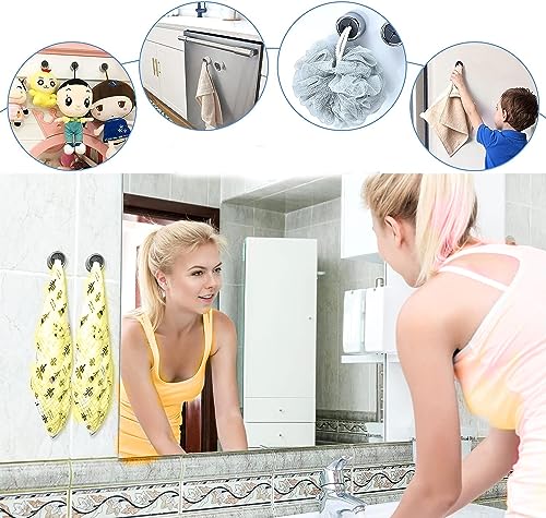 6 Pcs Towel Hook, Self Adhesive Dish Towel Holder, Towel Hanger,Ideal for Kitchen, Bathroom, Shower, Home and Outdoor