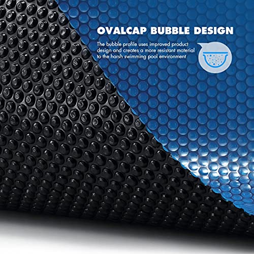 Solar Swimming Pool Cover 500 Micron Bubble Blanket Cover Outdoor Garden 8.5mx4.2m Blue Black