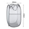 WD&CD 2PCS Laundry Baskets Foldable Pop Up Mesh Washing Basket Laundry Basket Bag Large Storage Basket Bin Laundry Hamper Toy Tidy Storage Organiser Organizer-Gray