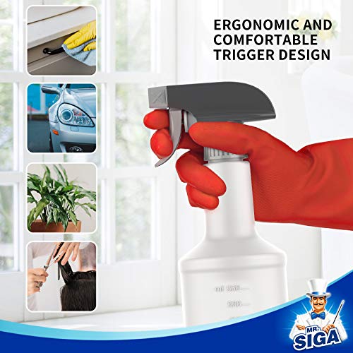 MR.SIGA 7-Piece Household Cleaning Supplies Set, Includes 1 Silicone Window Squeegee, 1 Microfiber Window Scrubber, 1 Scrub Brush, 1 Spray Bottle, 2 Microfiber Cloths, 1 Storage Caddy