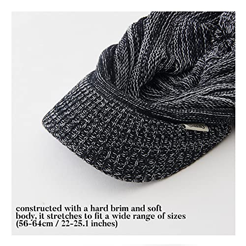 CHARM Mens Brimmed Knit Beanie - Womens Summer Slouchy Beanie Visor Hat Winter Slouch Knit Hats Warm Baggy Caps Mix Gray