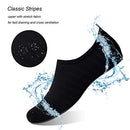 WateLves Water Shoes for Womens Mens Barefoot Quick-Dry Aqua Socks for Beach Swim Surf Yoga Exercise New Translucent Color Soles, Stripe/Black, 3.5-4